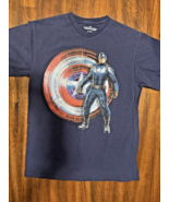 Captain America Marvel Avengers Black Graphic T Shirt Sz M 38/40 - $7.98 CAD