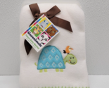 Garanimals Turtle Bird Baby Blanket Fleece White Green Stitch On Edges -... - $20.58