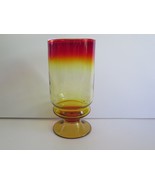 Vintage Mid Century Modern Blenko Amberina Glass Pedestal Vase  8 1/2&quot; - £26.26 GBP