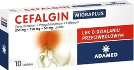 CEFALGIN 250 mg+150 mg+50 mg 10 tab Pain &amp; Fever Relief - £15.98 GBP