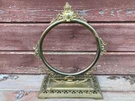 Vtg Thai Thailand Brass &amp; Cast Iron Round Gong Frame Fancy - £32.11 GBP