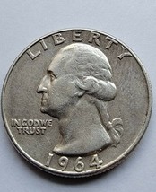 1964 Washington Quarter 90% Silver, Very Fine Condition - £6.16 GBP
