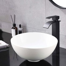 White Round Bathroom Sink with Drain Combo-Wesliv 13&quot;x13&quot; White Bathroom... - $103.99