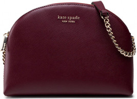 NWB Kate Spade Spencer Burgundy Leather 2-Zip Dome Crossbody K4562 Gift Bag - £75.77 GBP