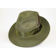 Men's Summer Spring Braid Straw style Hat by BRUNO CAPELO JULIAN JU908 Olive image 4