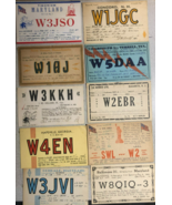 QSL CARDS lot of ten vintage ham radio cards from the 1930s and 1940s - $34.67 CAD