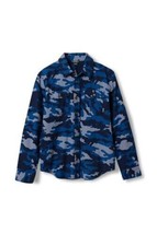 Eddie Bauer Eddie&#39;s Favorite Flannel Shirt Youth Boys XL 16 Blue Camo NEW - £19.68 GBP