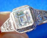 EARTH MINED DIAMOND Deco Engagement Ring ORIGINAL Carre cut Platinum Sol... - $5,600.25