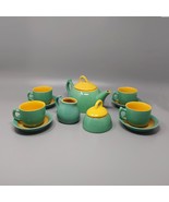 1980s Gorgeous Green and Yellow Tea Set/Coffee Set in Ceramic by Naj Ole... - £362.47 GBP