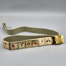 Vintage Boy Scout Belt With Skill Awards Metal Loop Badges BSA Cub - $12.99