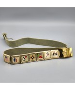 Vintage Boy Scout Belt With Skill Awards Metal Loop Badges BSA Cub - $12.99