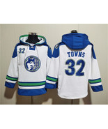 Men&#39;s Minnesota Timberwolves #32 Karl-Anthony Towns White Lace-Up Pullov... - €64,81 EUR