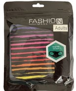 Fashion Mask Black &amp; Rainbow Stripes Reusable Washable Women Cloth Cover... - $5.93