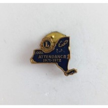 Vintage 100% Attendance 1971-1972 Lions Club Lapel Hat Pin - $8.42