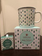 New in Teal Mint DAVIDs TEA Rustic Mug You’re Getting Warmer Trees Christmas - £13.74 GBP
