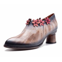 Johnature High Heels Retro Pumps Women Shoes 2021 New Autumn Genuine Leather Poi - £84.19 GBP