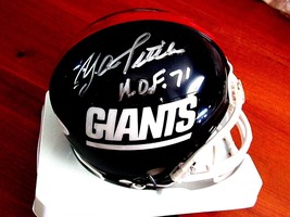 Ya Tittle New York Giants 49ERS Hof Qb Signed Auto Vtg Riddell Mini Helmet Jsa - $148.49