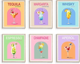 Alcohol Wall Art Cocktail Bar Print Colorful Wine Glass Art Print Trendy Drink - £13.43 GBP