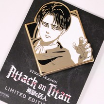 Attack on Titan Final Season Levi Ackerman White Gold Emblem Enamel Pin ... - £13.04 GBP