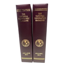 2011: Lot Of 2 National Geographic Slipcases Complete W/ Mags Faux Leather - £13.45 GBP