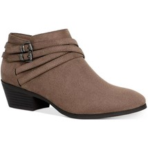 Style &amp; Co Women Western Ankle Booties Willow Size US 12M Taupe Microsuede - £27.22 GBP