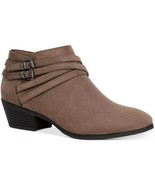 Style &amp; Co Women Western Ankle Booties Willow Size US 12M Taupe Microsuede - £27.61 GBP