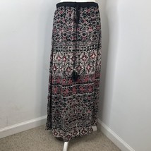 Angie Womens Skirt Size Large Black Floral Cottagecore Peasant Boho Hipp... - £13.41 GBP