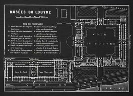 Wall Art Print At the Louvre Blueprint 54x39 39x54 Black - £475.66 GBP