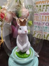 Easter Spring Egg Bunny Rabbit Glass Dome Cloche Tabletop Decor 9.25&quot; - $42.99