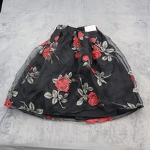 Forever 21 Skirt Womens XS Black Floral Lace A Line Pleated Casual Bottoms - £18.18 GBP