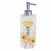Soap Dispenser/Lotion Pump, Yellow Flowers, Off-White - $60.38