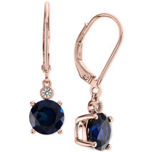 2.90ct Birthstones 14K Rose Gold Plated Solitaire Leverback Drop Dangle Earrings - £37.35 GBP