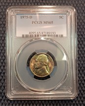 1975-D Jefferson Nickel 5¢ MS65 PCGS Certified Gem Brilliant Uncirculated - £12.27 GBP