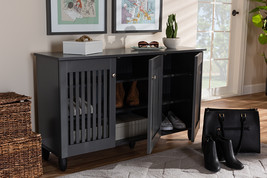 Emmett Dark Gray 3-Door Wooden Entryway Shoe Storage Wide Cabinet - $3,397.55 MXN
