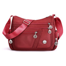 Shoulder Bag Women Nylon Crossbody Bags Waterproof Plaid Messenger Bag Large Cap - £23.15 GBP