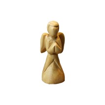 Handcrafted Olive Wood Praying Angel Statue, Handmade Angel Statue Made ... - $49.95