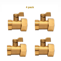 4 Pack Garden Hose Shut off Valve Heavy Duty Solid Brass with Washer - £17.76 GBP