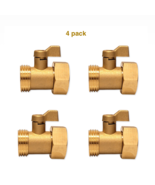 4 Pack Garden Hose Shut off Valve Heavy Duty Solid Brass with Washer - $23.76