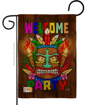 Welcome Tiki Party Burlap - Impressions Decorative Garden Flag G135062-DB - £18.21 GBP