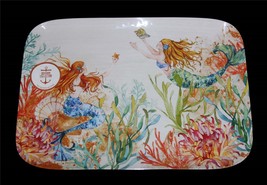Large Outdoor Collection Mermaids Seashells Coral 17.5 x 12.5 Melamine Tray - £27.96 GBP