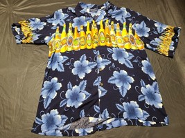 Pacific &amp; Co. Hawaiian Aloha Bartender Beer Hibiscus Camp Lounge Shirt M... - $7.30