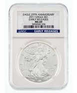 Aigle D&#39;Argent Américain 2011 $1 Évalué Par NGC Comme MS-69 Lancements P... - $76.36