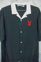 PRISTINE Playboy by Pacsun Red Playboy Bunny Logo Rayon Short Sleeve Shirt M - £75.12 GBP