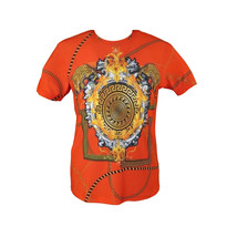 Men Crew T Shirt Makrom Turkey Medallion medusa Lion Floral 1231-426 red Gold image 2
