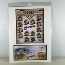 Milwaukee Brewers Team Portrait Miller Park Matted Photo and Stamp 16&quot;x12&quot; 2008 - £18.42 GBP