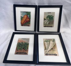 4 Antique Card Seed Co. Fredonia N.Y. Matted And Framed Vegetable Seed P... - £31.93 GBP