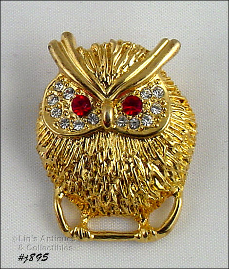 Signed Eisenberg Ice Owl Pin (#J895) - £30.26 GBP