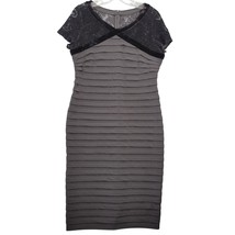 London Times Womens Dress Size 12 Petite Black Midi Stretch Preppy Lace Bodycon - £17.87 GBP