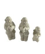 Lot 3 White Ceramic Santa Claus Carolers and Child Christmas Singers Hol... - $14.85