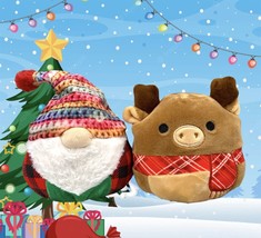 Christmas  Squishmallows 5&quot; FLIP A MALLOW Banu Gnome &amp;Ruby Reindeer Plush Toy - £21.57 GBP